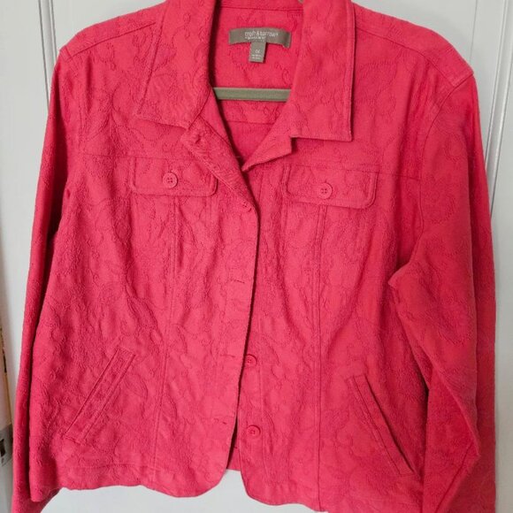 Croft & Barrow orange button down blazer 1X - Picture 1 of 4